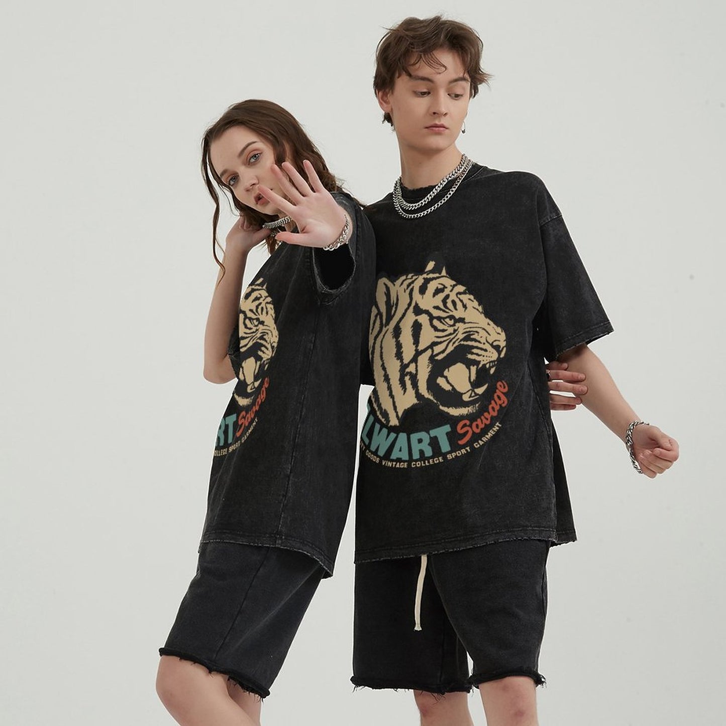 Mens Cotton Wash Solid T-Shirts Oversized Unisex Short Sleeve Streetwear Rap Hip Hop Basic Tee Tops 2305101622