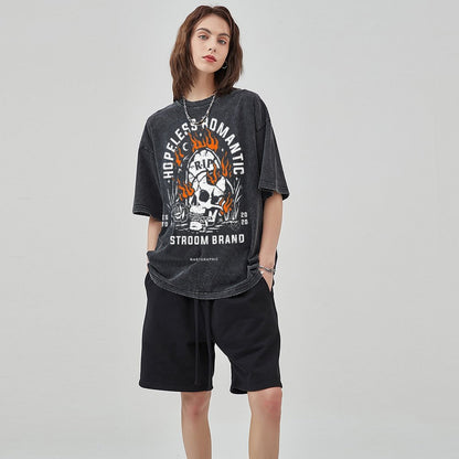 Unisex Vintage Solid Wash T-Shirts 2305101602