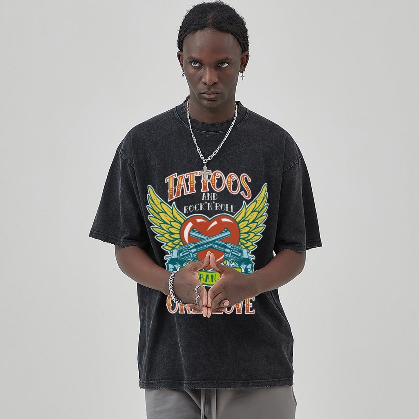 Unisex Vintage Solid Wash T-Shirts 2305102638