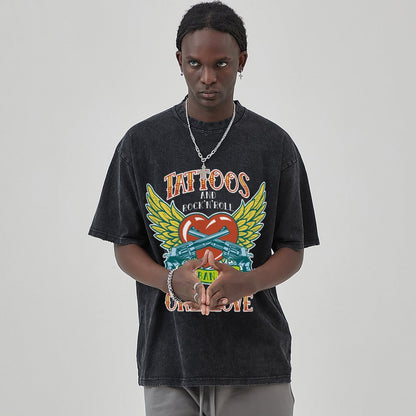 Unisex Vintage Solid Wash T-Shirts 2305102638