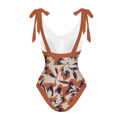 Casual Printed One-Piece Swimsuit And Cover Up 2305102449