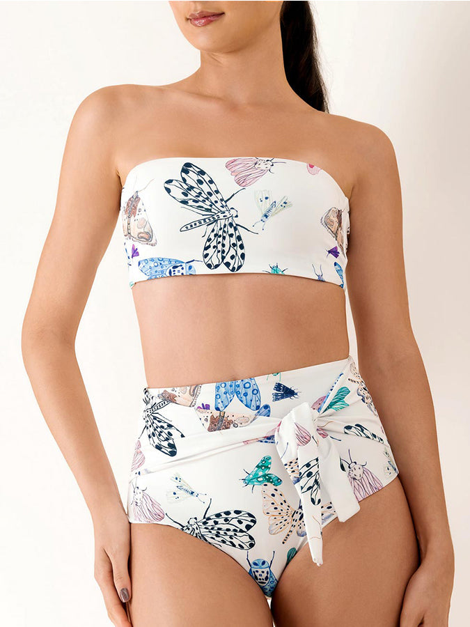 Bandeau Print Chic One Piece Swimsuits and Cover-Ups