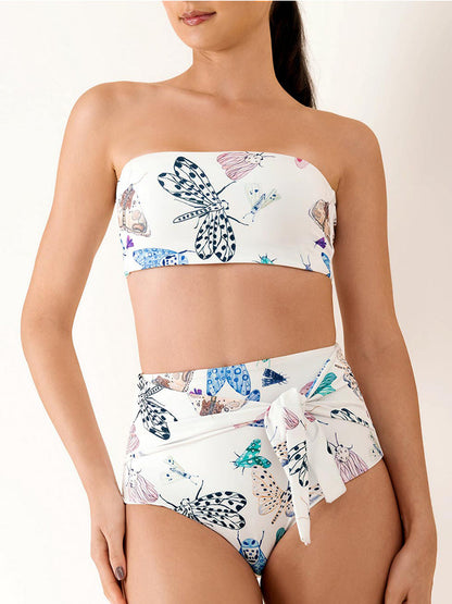 Bandeau Print Chic One Piece Swimsuits and Cover-Ups