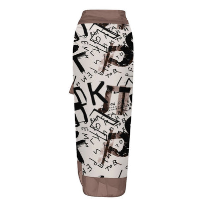 Casual Printed One-Piece Swimsuit And Cover Up 2305102429