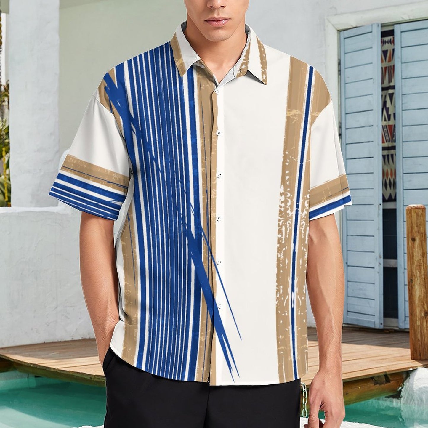 Men's Hawaiian Print Resort Shirt 2305102185