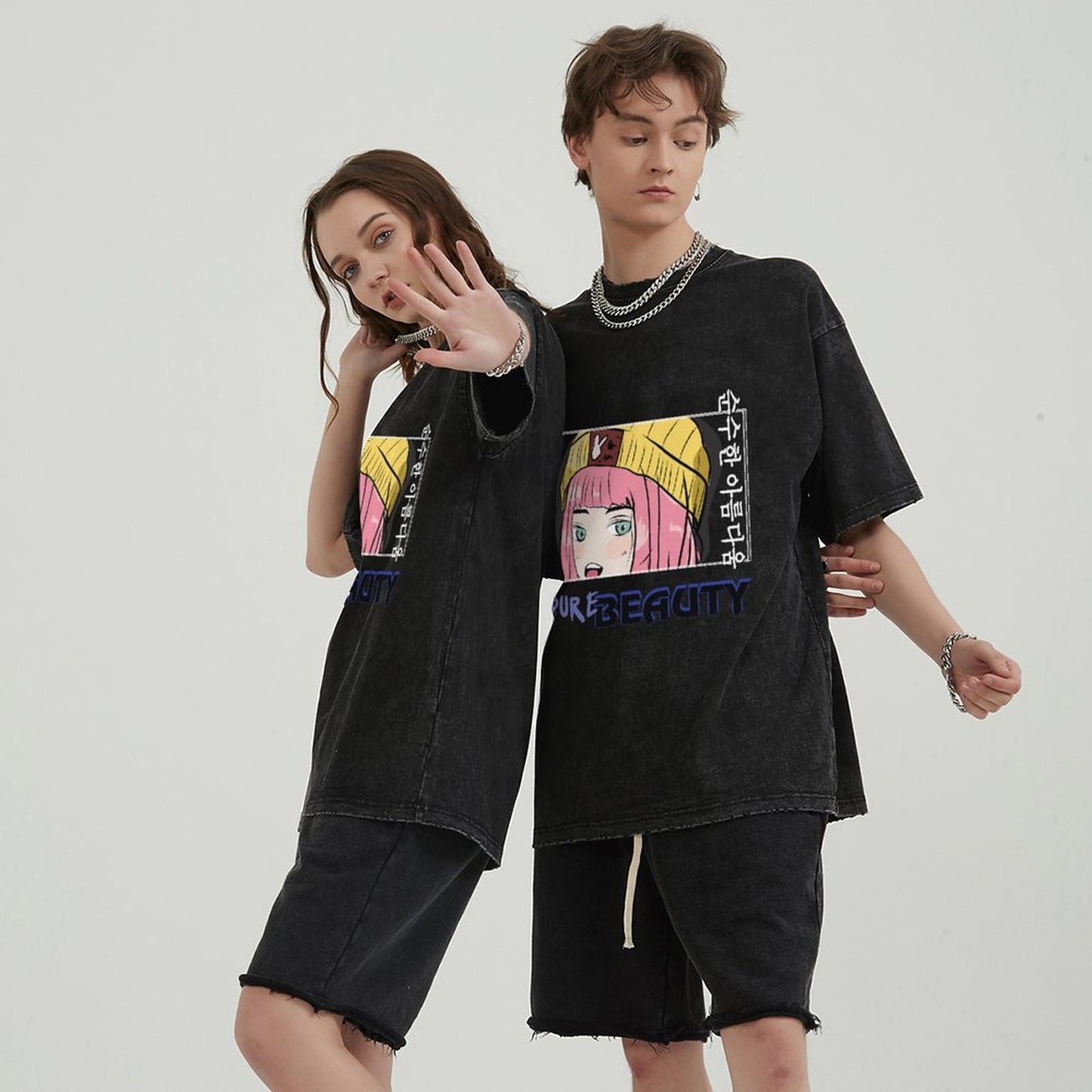 Unisex Vintage Solid Wash T-Shirts 2305103536