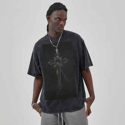 Unisex Vintage Solid Wash T-Shirts 2305103960