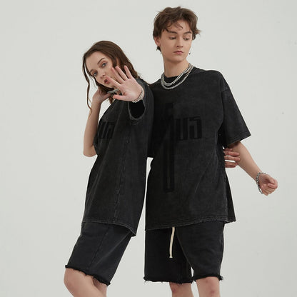 Unisex Vintage Solid Wash T-Shirts 2305103955