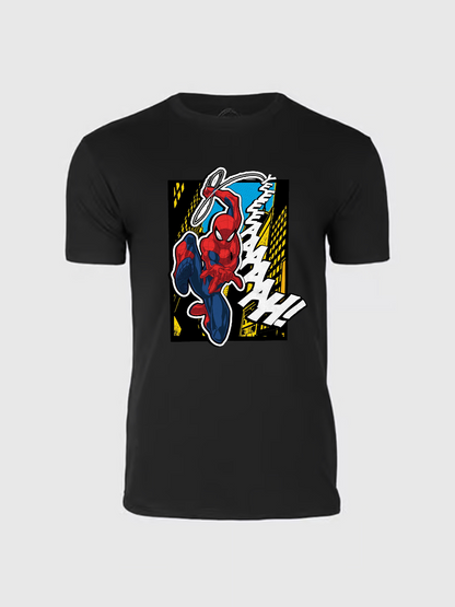 Men's Casual Spiderman Printed Round Neck Short Sleeve T-Shirt