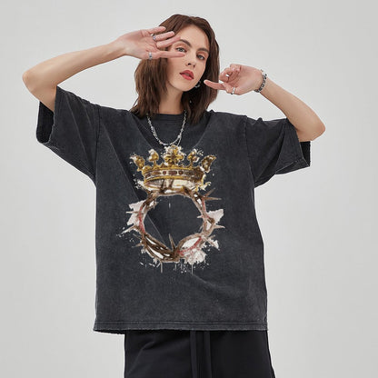 Unisex Vintage Solid Wash T-Shirts 2305103947