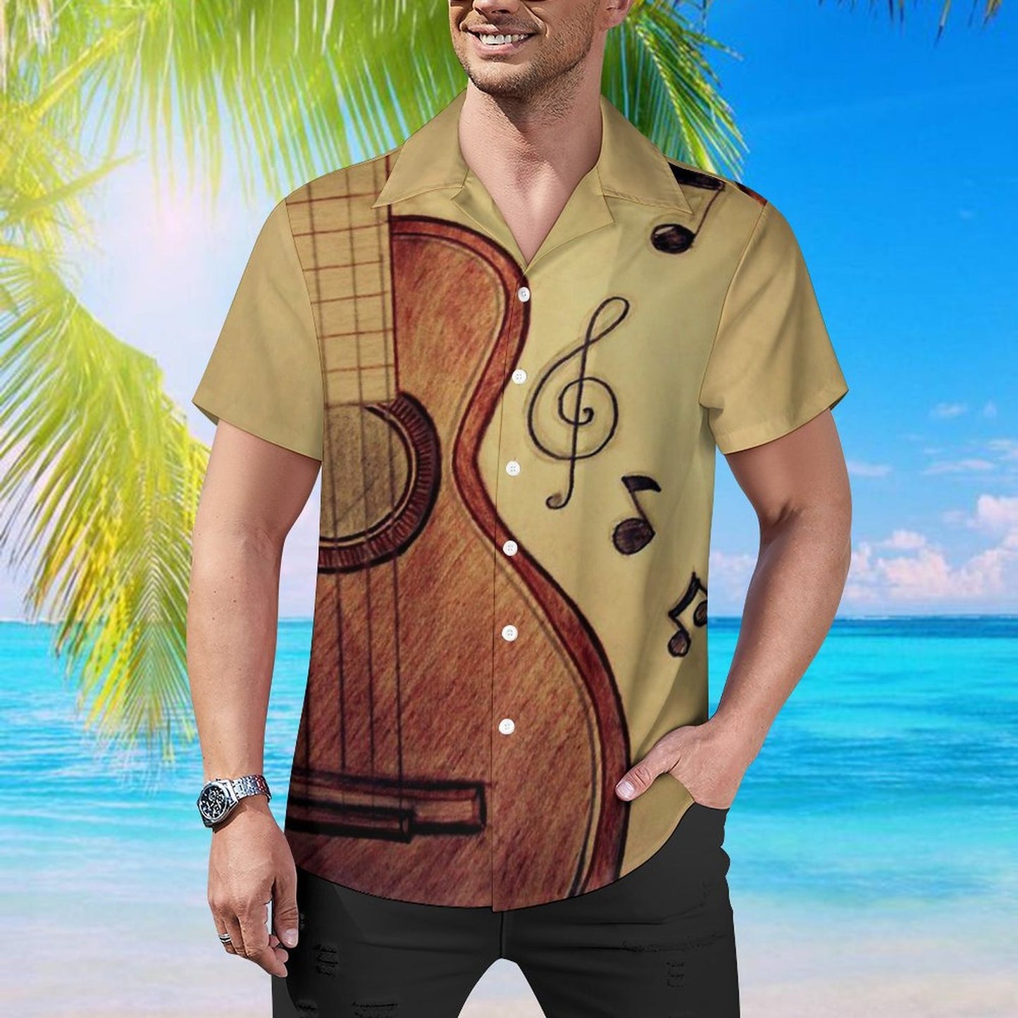 Men's Hawaiian Print Casual Shirt 2304106743