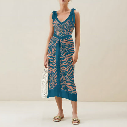 Casual Printed One-Piece Swimsuit And Cover Up 2305102462