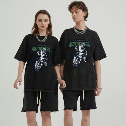 Unisex Vintage Solid Wash T-Shirts 2305102853