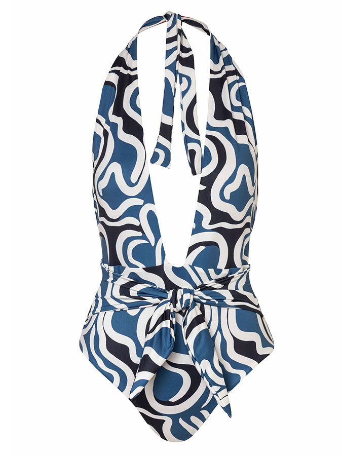 Vintage Fashion Print One Piece Swimsuit and Cover Up