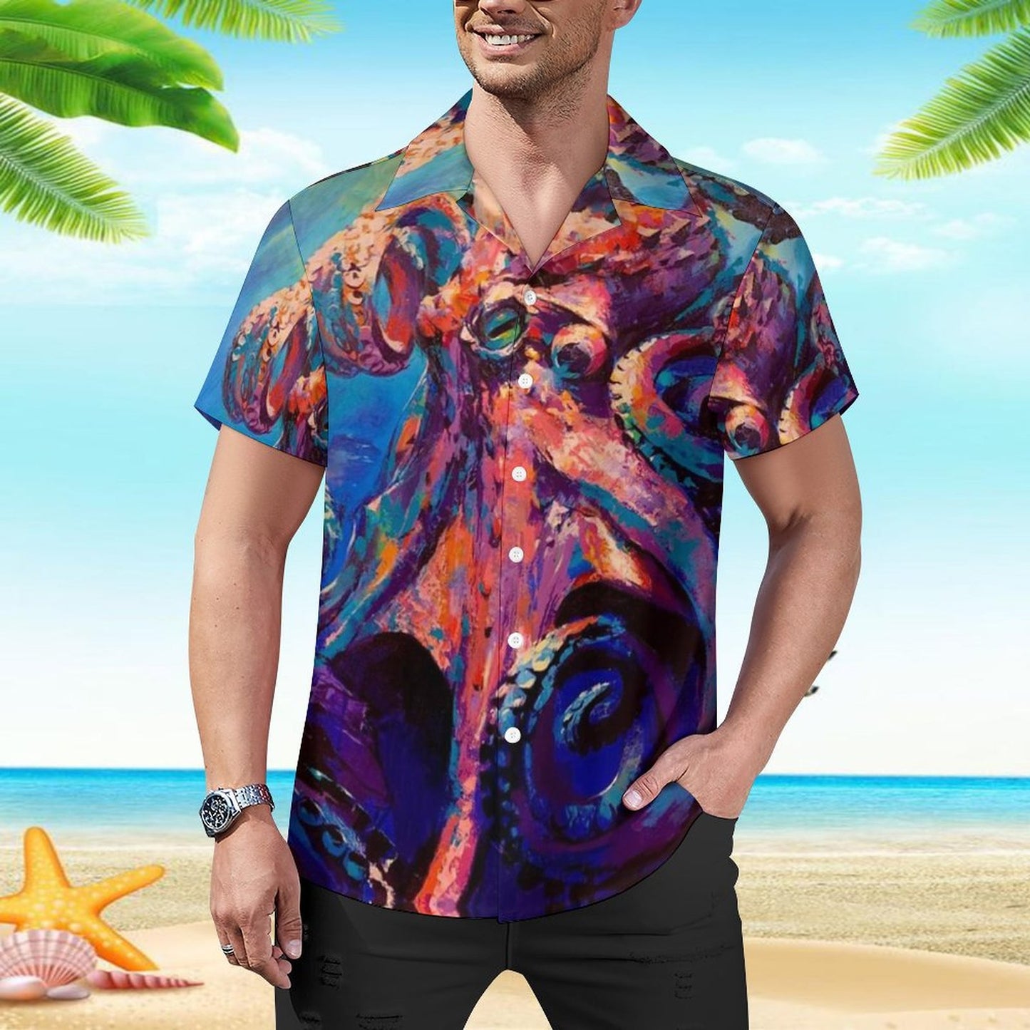 Men's Hawaiian Print Casual Shirt 2304108698
