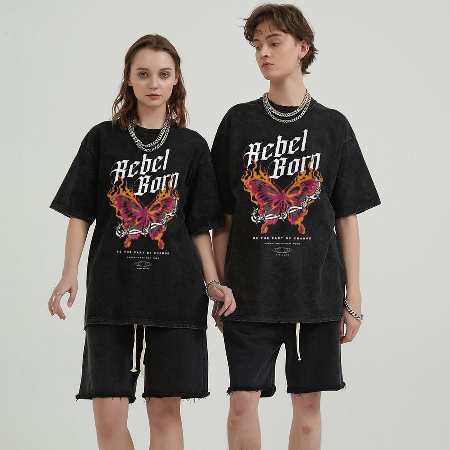 Unisex Vintage Solid Wash T-Shirts 2305102633