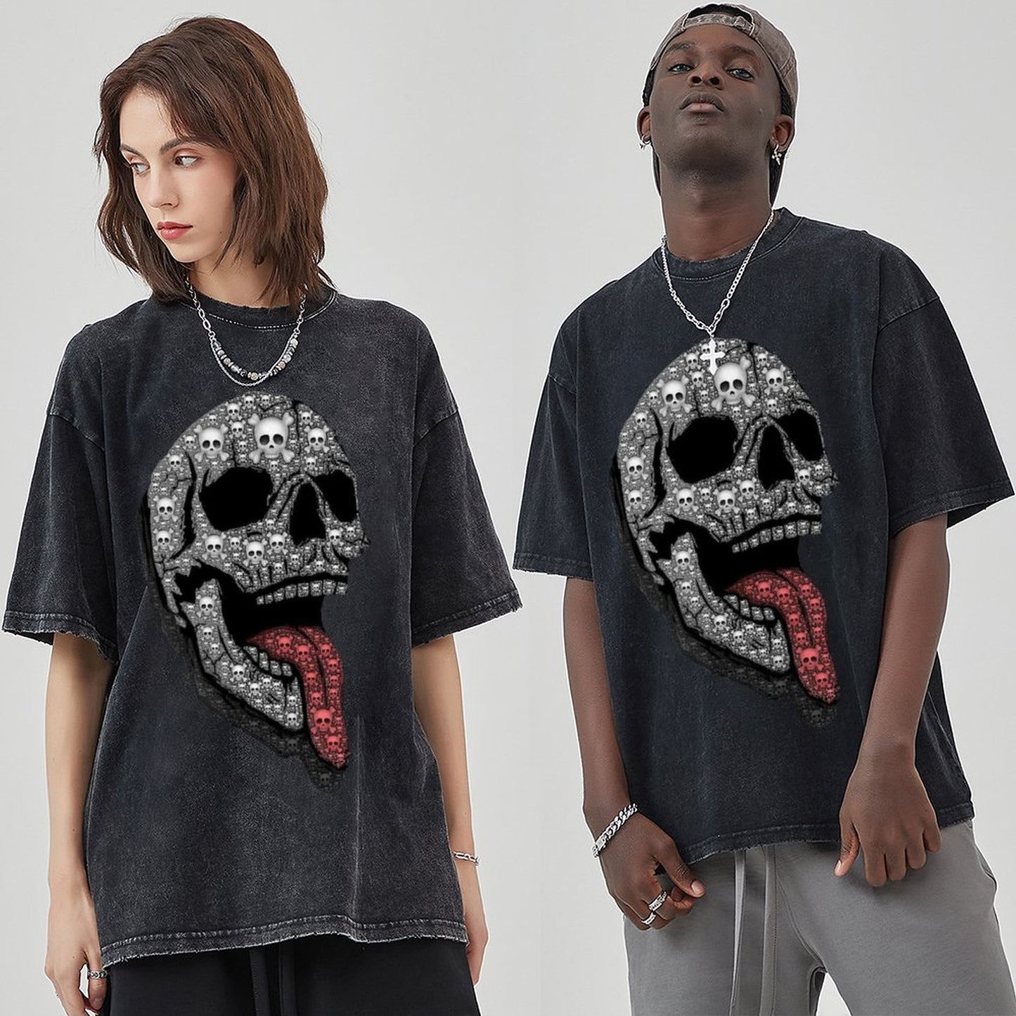 Unisex Vintage Solid Wash T-Shirts 2305104085
