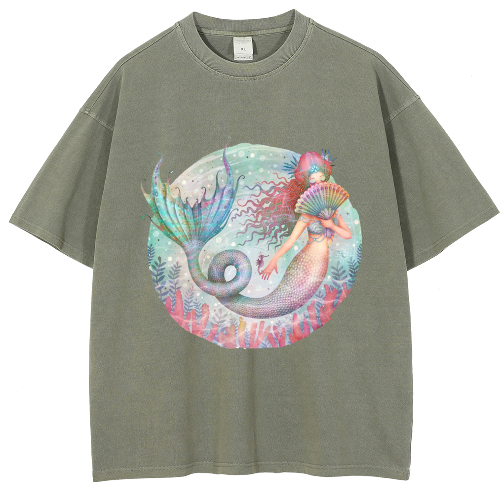 Mens Cotton Wash Solid T-Shirts Oversized Unisex Short Sleeve Streetwear Rap Hip Hop Basic Tee Tops