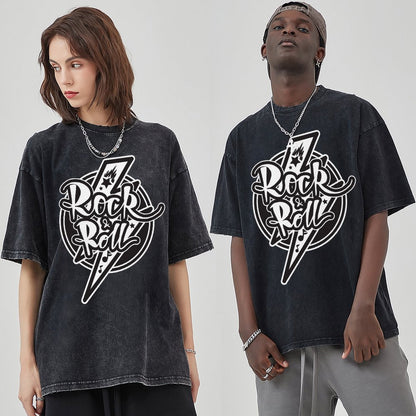 Unisex Vintage Solid Wash T-Shirts 2305102857