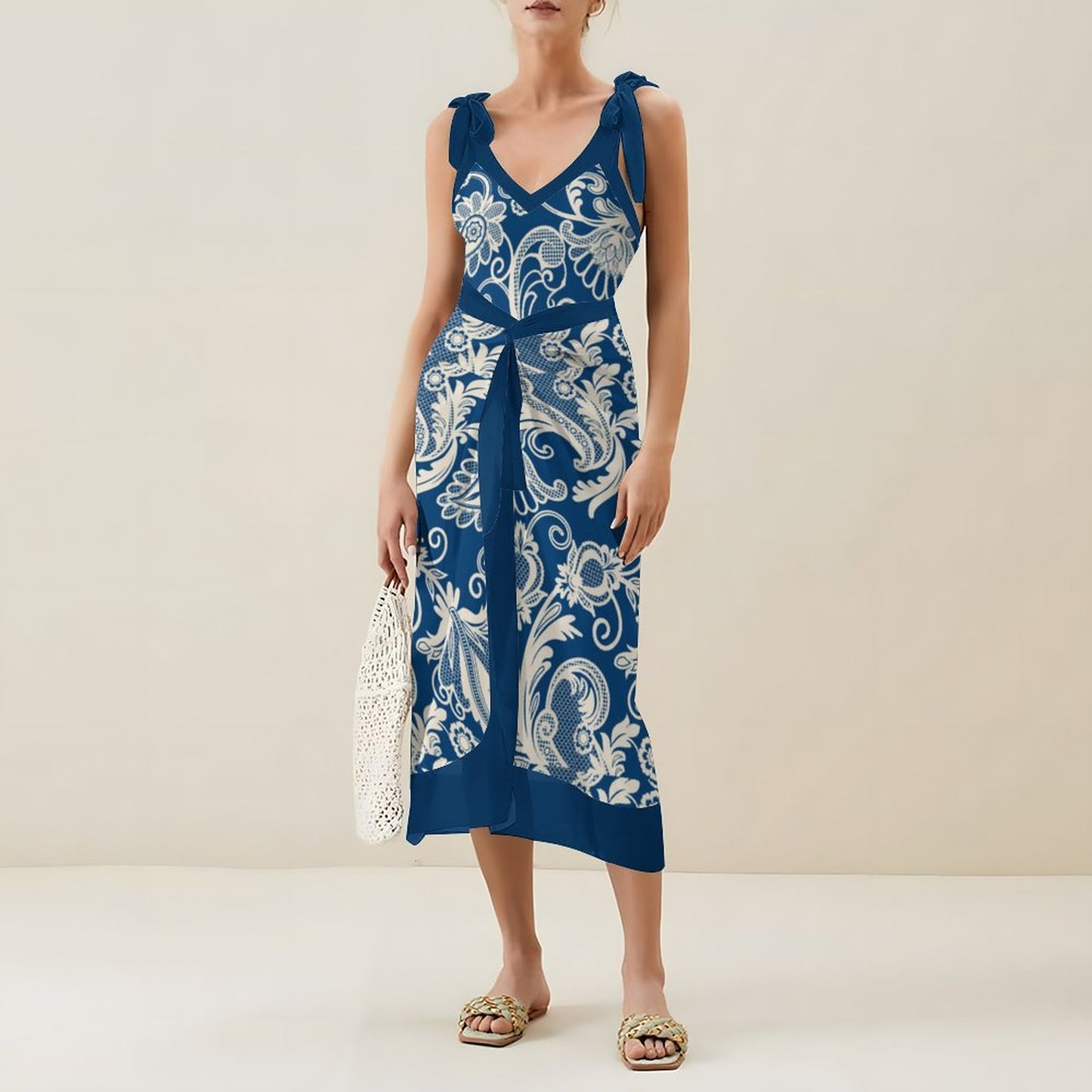 Casual Printed One-Piece Swimsuit And Cover Up 2305102479