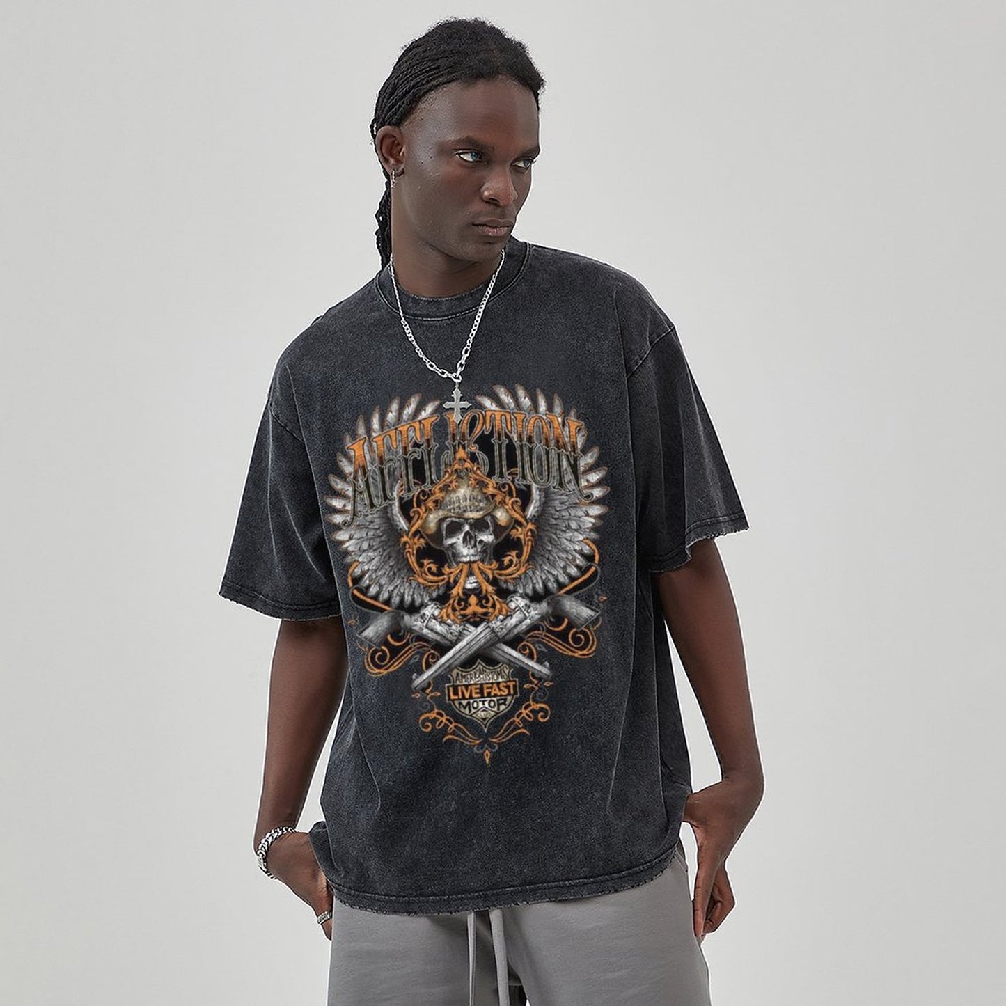 Unisex Vintage Solid Wash T-Shirts 2305104090
