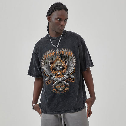 Unisex Vintage Solid Wash T-Shirts 2305104090