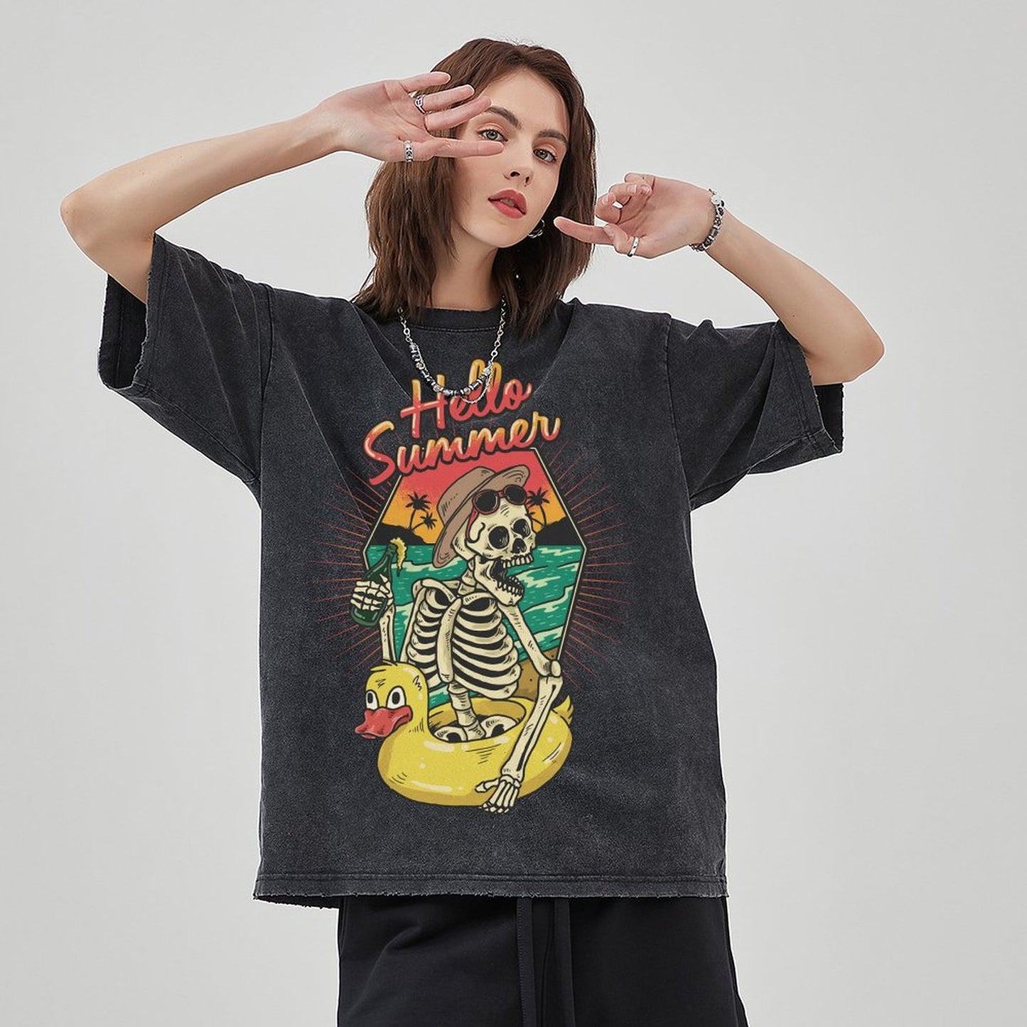 Unisex Vintage Solid Wash T-Shirts 2305101923