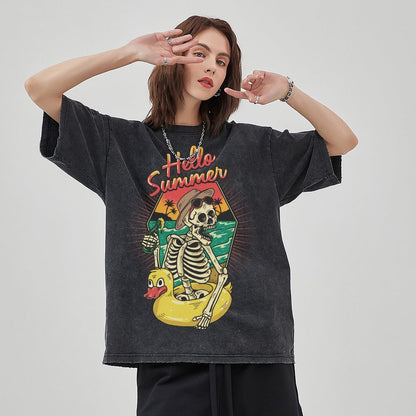 Unisex Vintage Solid Wash T-Shirts 2305101923