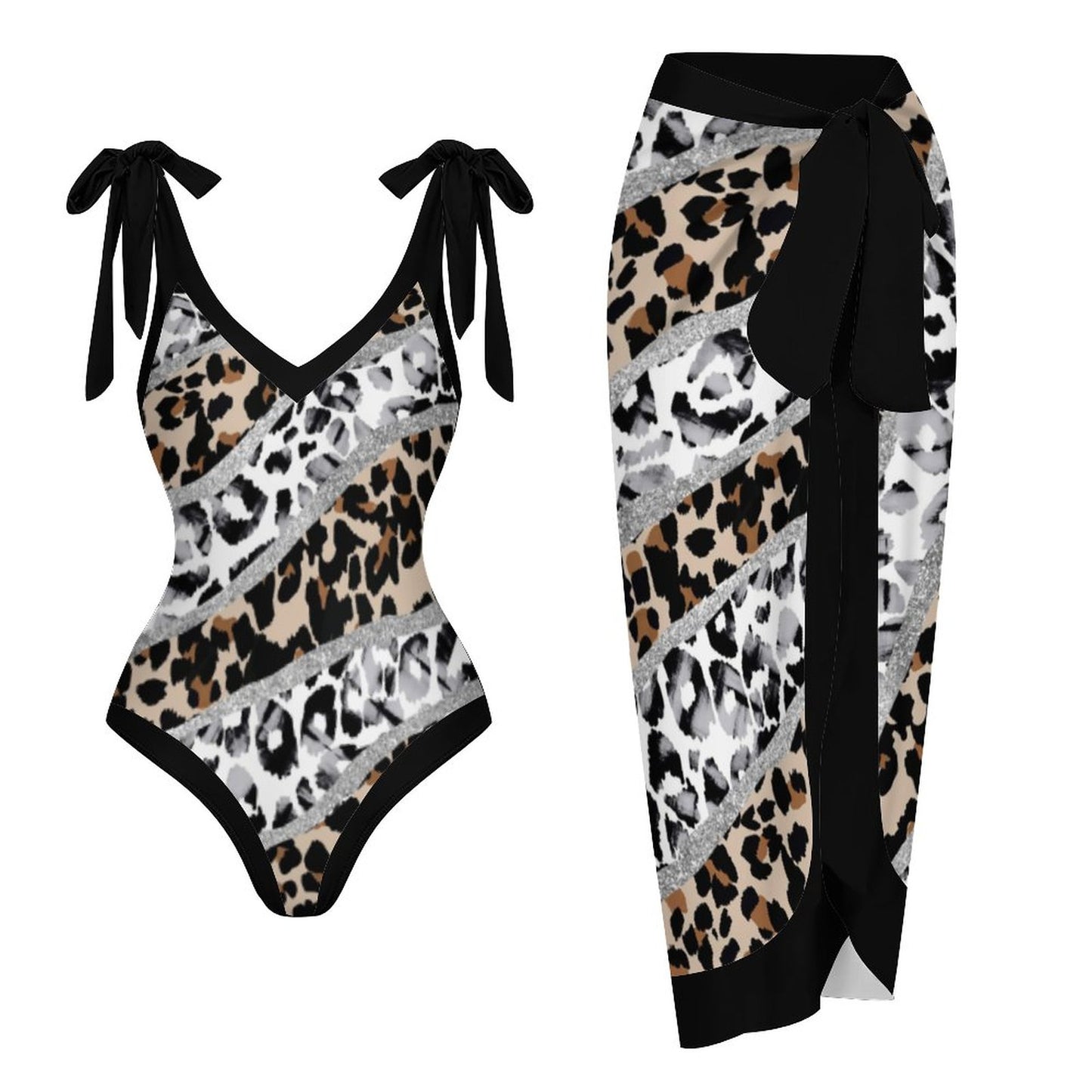 Casual Printed One-Piece Swimsuit And Cover Up 2305102866