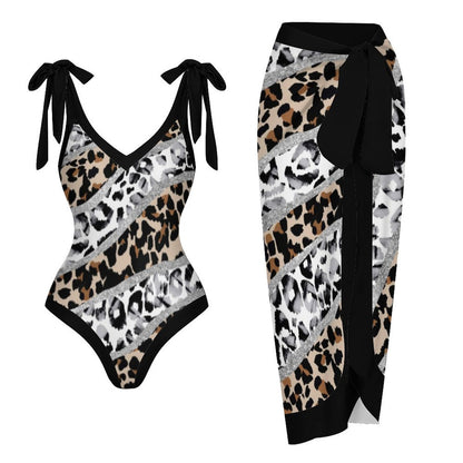 Casual Printed One-Piece Swimsuit And Cover Up 2305102866