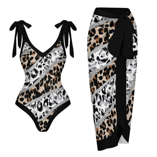 Casual Printed One-Piece Swimsuit And Cover Up 2305102866