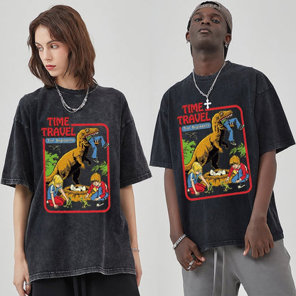 Unisex Vintage Solid Wash Denim T-Shirts
