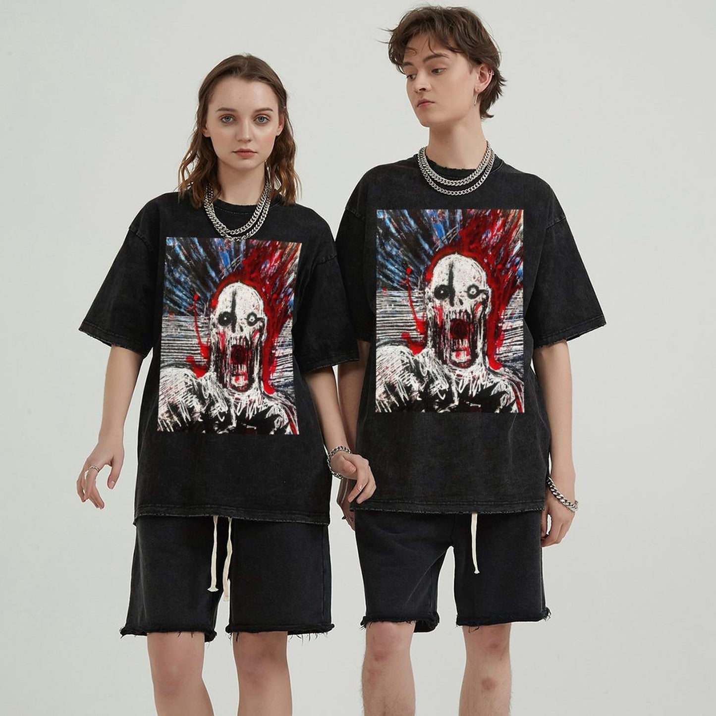 Unisex Vintage Solid Wash T-Shirts 2305104084
