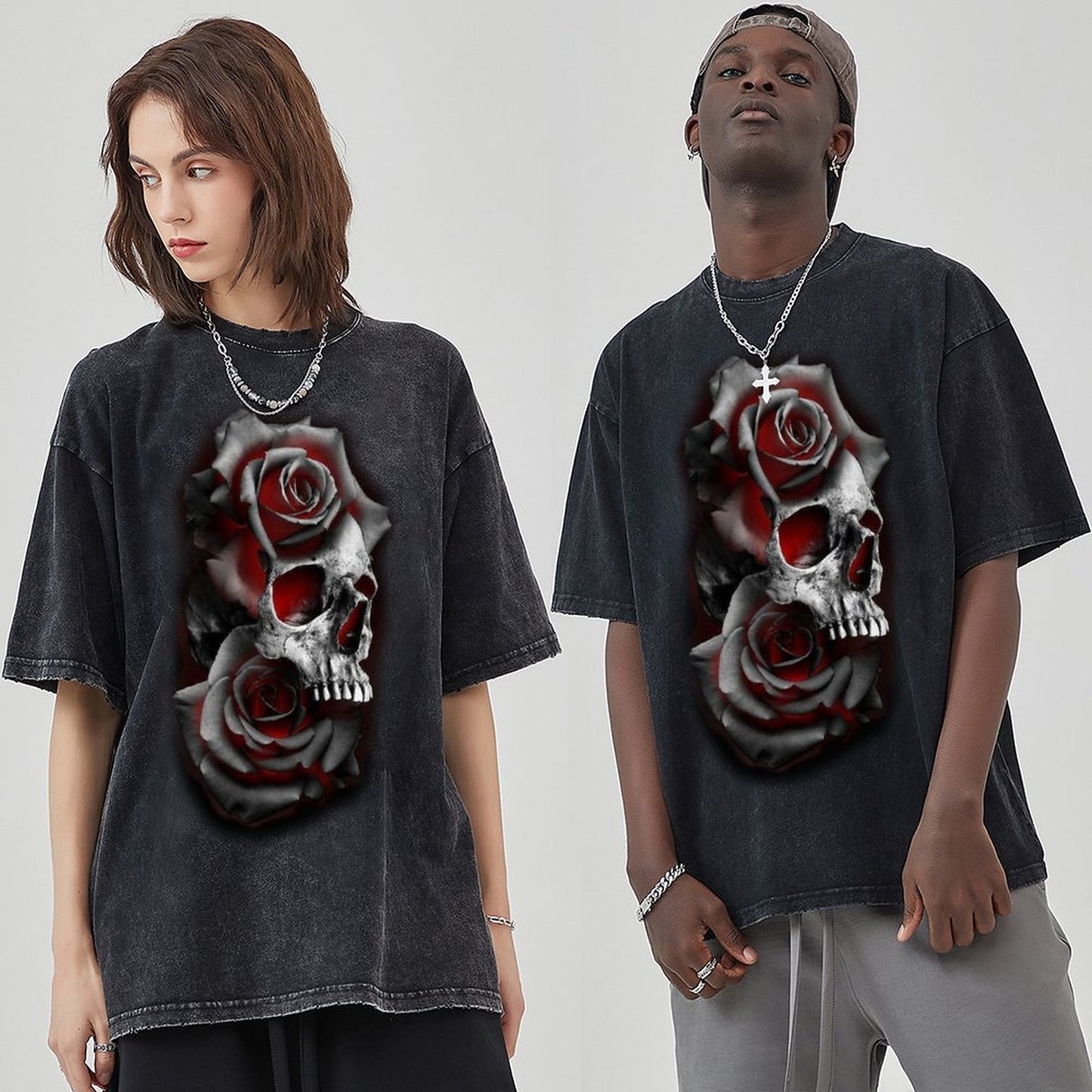 Unisex Vintage Solid Wash T-Shirts 2305104093