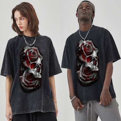 Unisex Vintage Solid Wash T-Shirts 2305104093