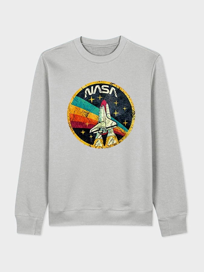Unisex Round Neck Casual Printed Long Sleeve Sweatshirt