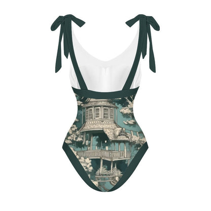 Casual Printed One-Piece Swimsuit And Cover Up 2305102460