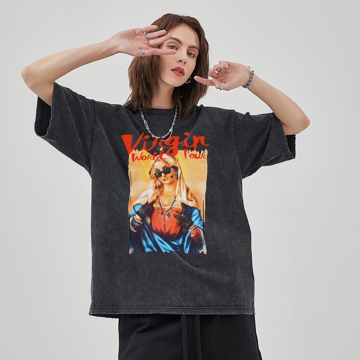 Unisex Vintage Solid Wash T-Shirts 2305102629