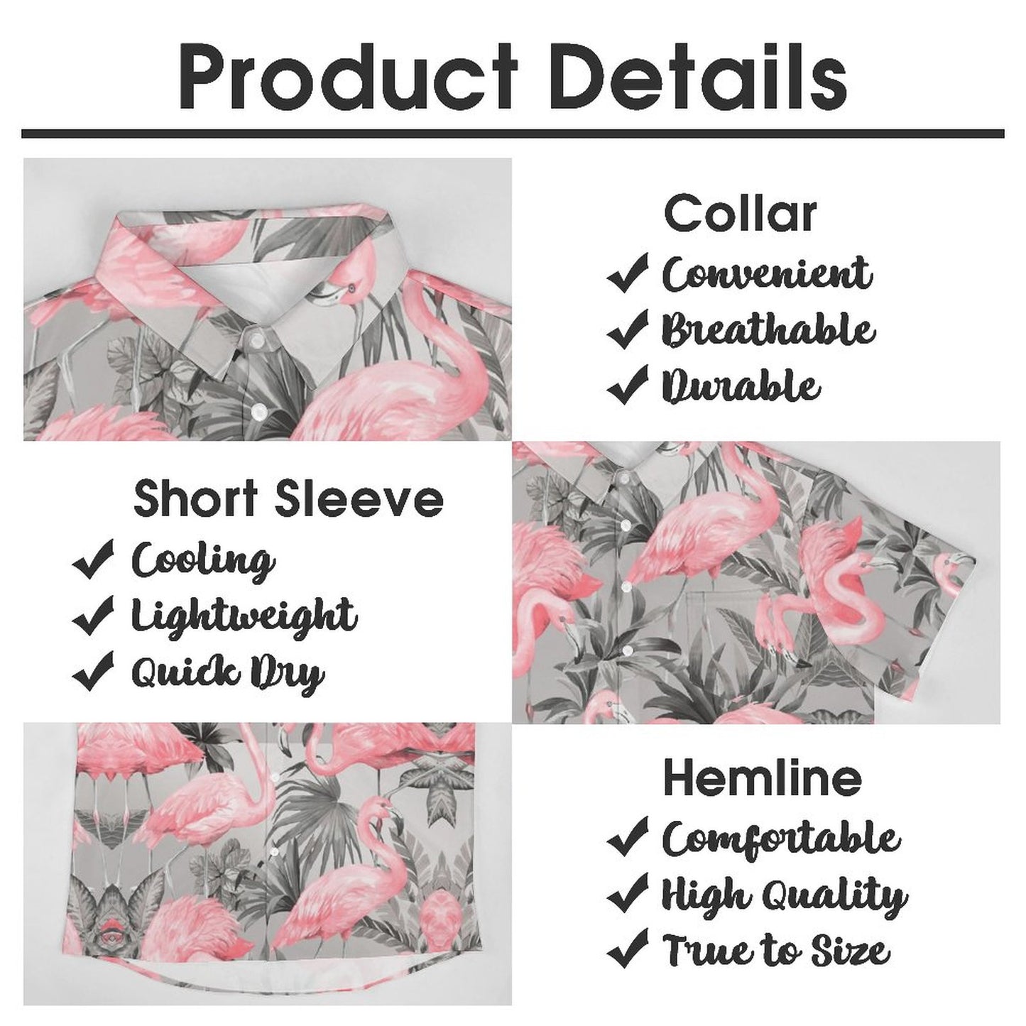 Men's Hawaiian Flamingo Print Vacation Shirt 2306101857