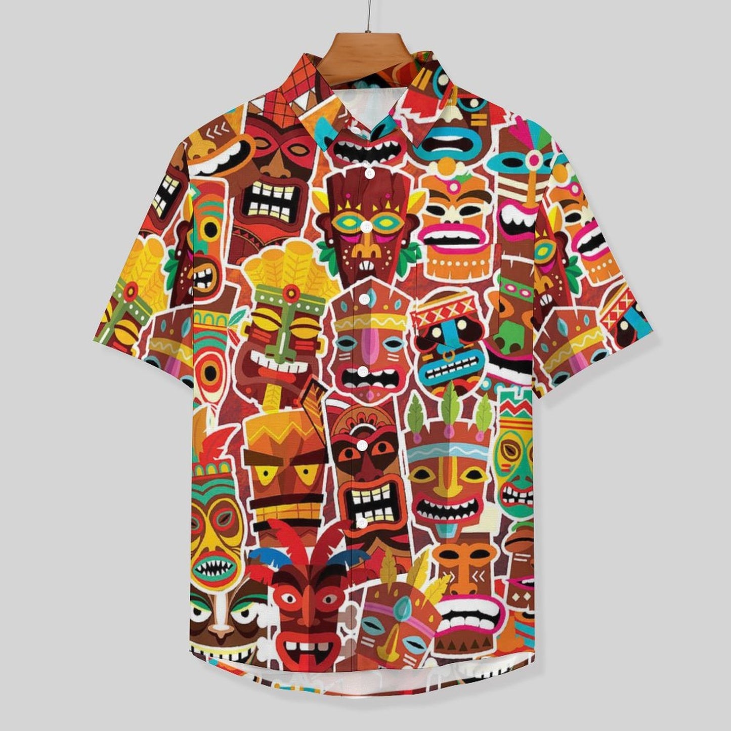 Men's Abstract Print Short Sleeve Shirt  2305106440