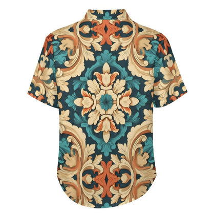 Men's Vintage Print Vacation Hawaiian Shirt 2306104043