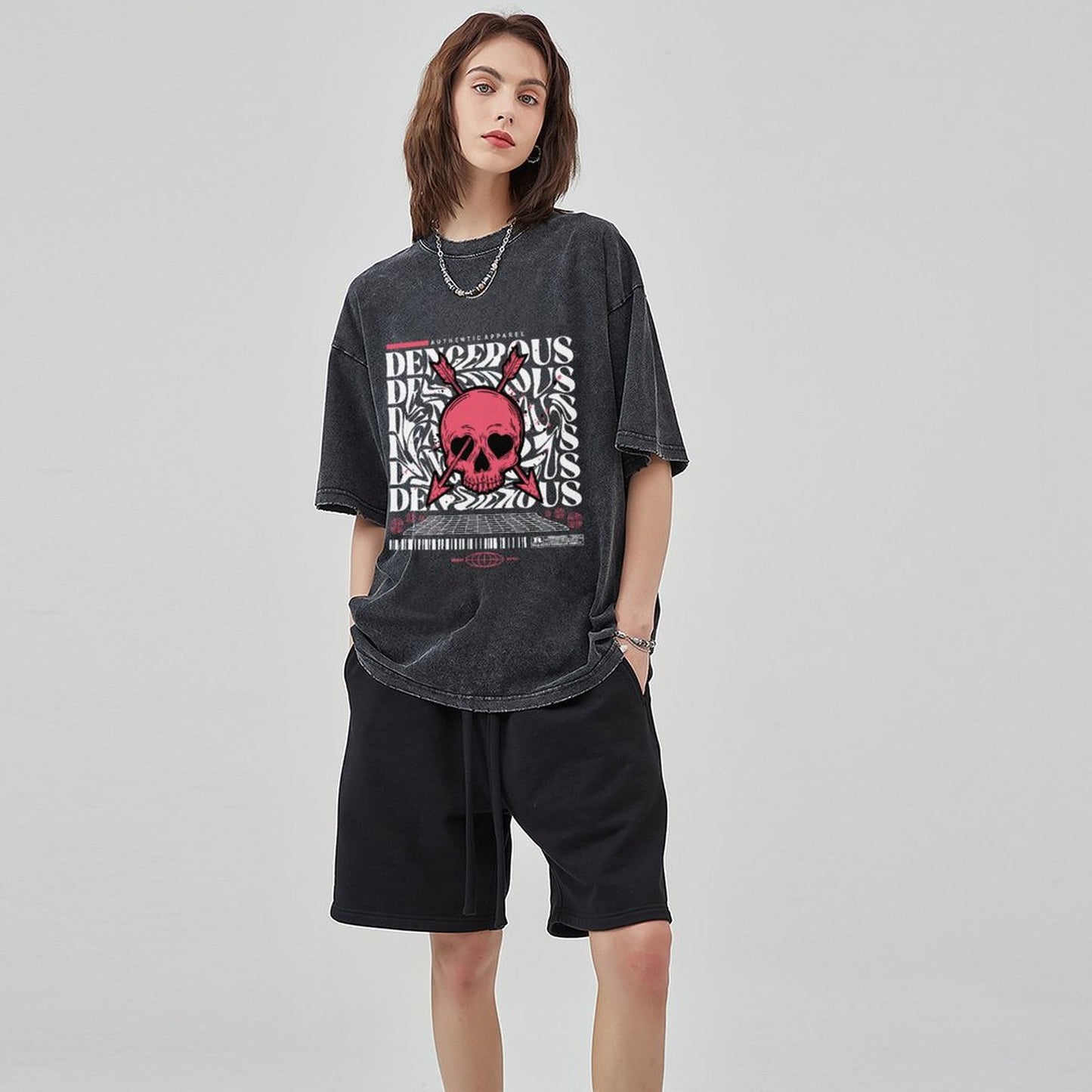 Unisex Vintage Solid Wash T-Shirts 2305102861