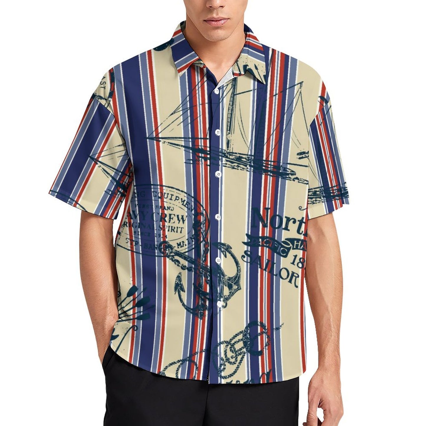 Men's Hawaiian Print Resort Shirt 2305102236