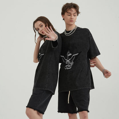 Unisex Vintage Solid Wash T-Shirts 2305102839