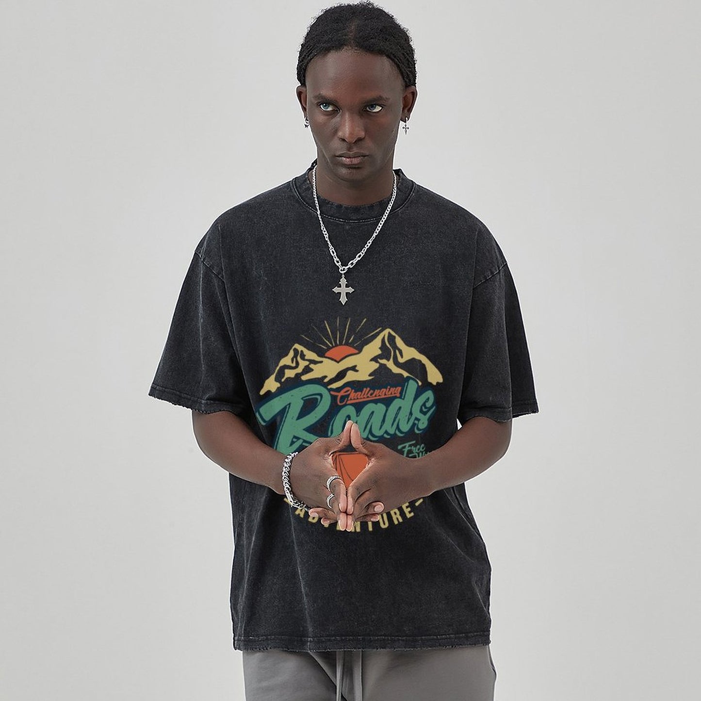 Unisex Vintage Solid Wash T-Shirts 2305102646