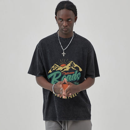Unisex Vintage Solid Wash T-Shirts 2305102646