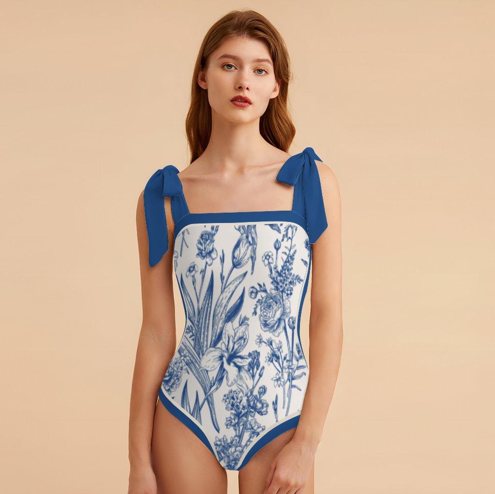 Fashion Printed One Piece Swimsuit And Cover Up 2305105608