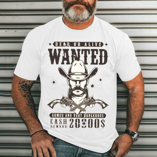 Cowboy Men's Casual Printed T-Shirt