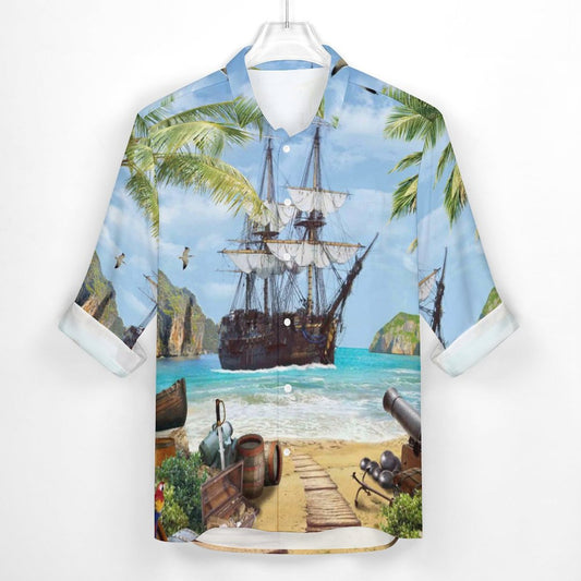 Men's Casual Printed Long Sleeve Shirt 2306103100