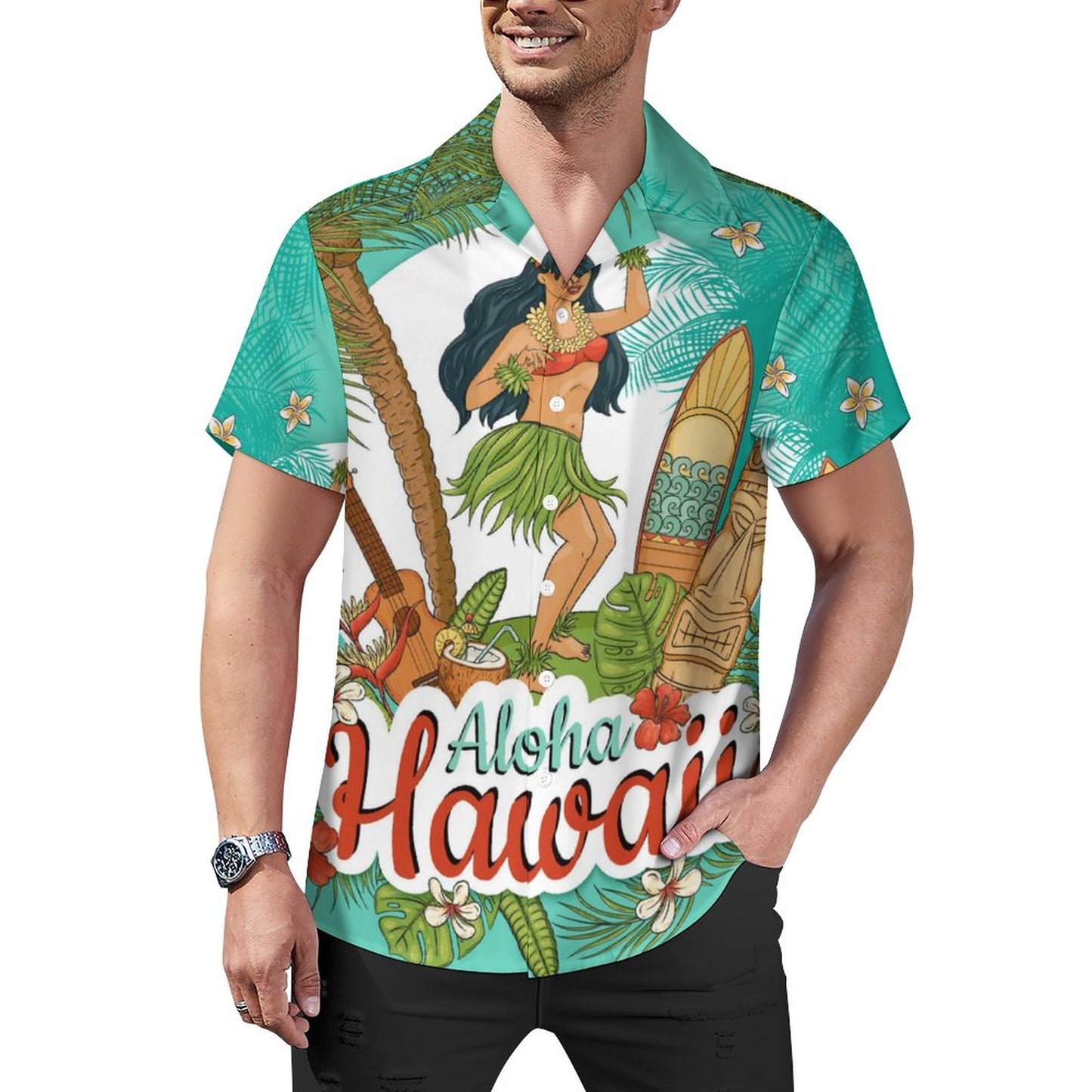Men's Hawaiian Casual Short Sleeve Shirt 2305102991